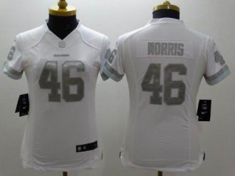 Women's Nike Redskins #46 Alfred Morris White Stitched NFL Limited Platinum Jersey