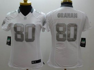 Women's Nike Saints #80 Jimmy Graham White NFL Limited Platinum Jersey