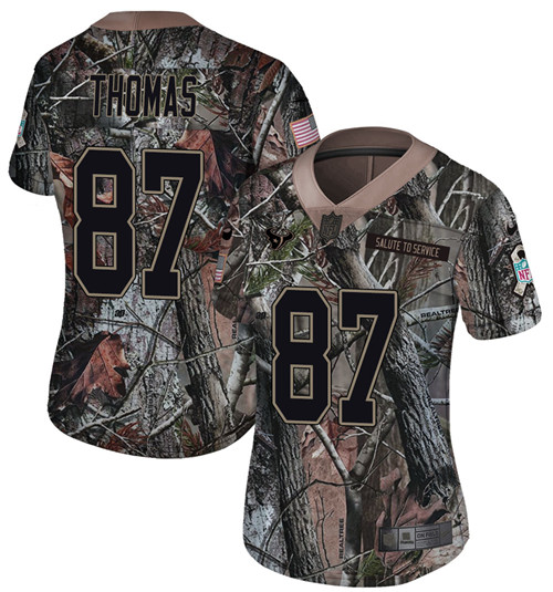 Women's Nike Texans #87 Demaryius Thomas Camo Women's Stitched NFL Limited Rush Realtree Jersey