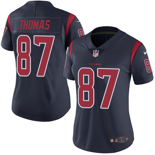 Women's Nike Texans #87 Demaryius Thomas Navy Blue Women's Stitched NFL Limited Rush Jersey