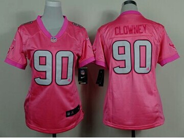 Women's Nike Texans #90 Jadeveon Clowney Pink Be Luv'd Stitched NFL New Elite Jersey