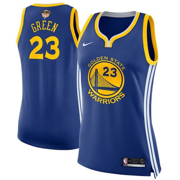 Women's Nike Warriors #23 Draymond Green Blue The Finals Patch Women's NBA Swingman Icon Edition Jersey