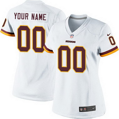 Women's Nike Washington Football Team Customized Nike White Vapor Limited Jersey