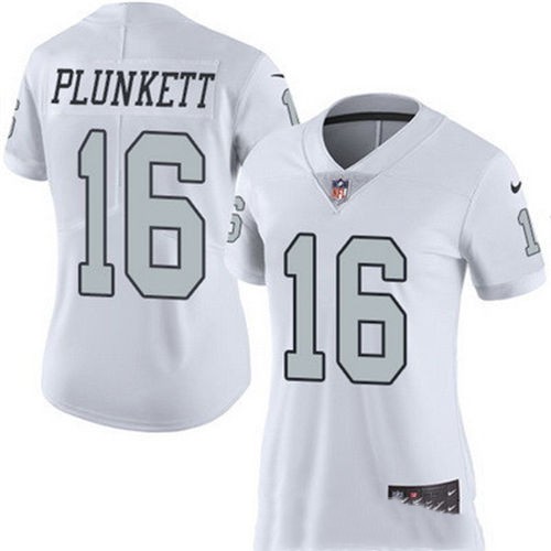 Women's Oakland Raiders #16 Jim Plunkett White 2016 Color Rush Stitched NFL Nike Limited Jersey