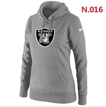 Women's Oakland Raiders Logo Pullover Hoodie Grey