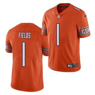 Women's Orange Chicago Bears #1 Justin Fields 2021 NFL Draft Vapor untouchable Limited Stitched Jersey