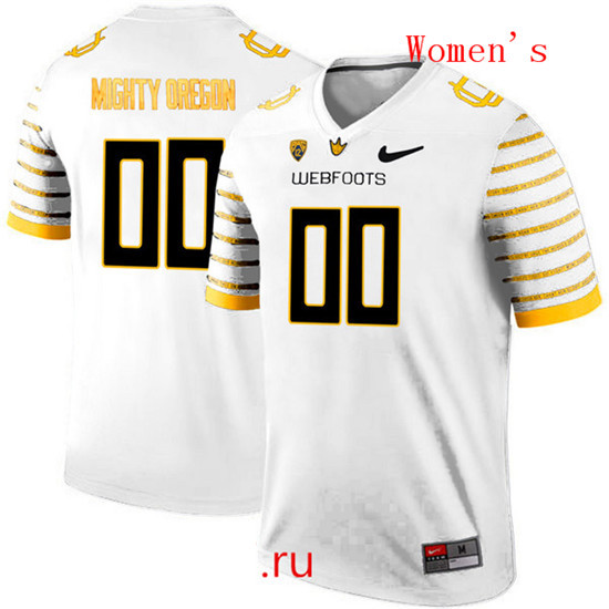 Women's Oregon Ducks Spring Game 2016 Customized 00 Webfoot 100th Rose Bowl Game Elite Jersey - White