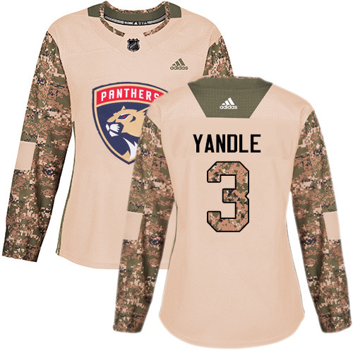 Women's Panthers #3 Keith Yandle Camo Authentic 2017 Veterans Day Women's Stitched Hockey Jersey