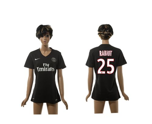 Women's Paris Saint-Germain #25 Rabiot Black Soccer Club Jersey