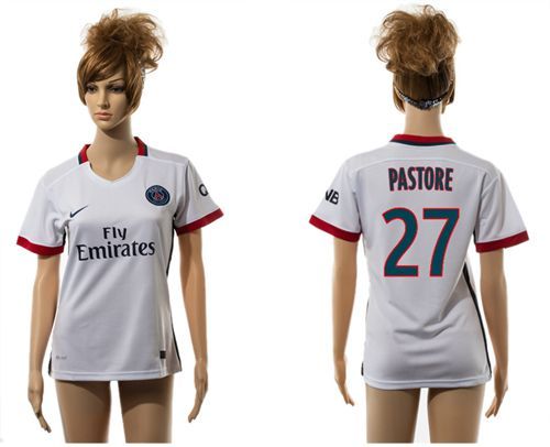 Women's Paris Saint-Germain #27 Pastore Away Soccer Club Jersey
