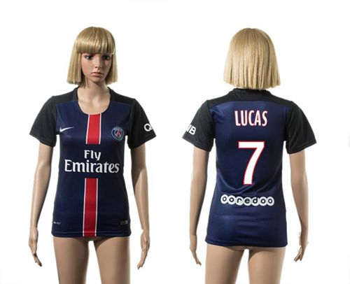 Women's Paris Saint-Germain #7 Lucas Home Soccer Club Jersey
