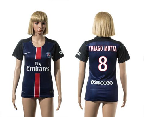 Women's Paris Saint-Germain #8 Thiago Motta Home Soccer Club Jersey