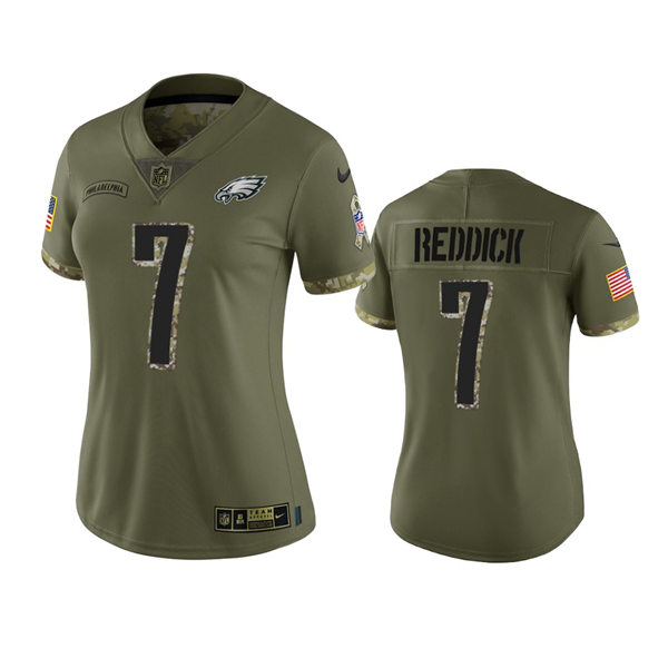 Women's Philadelphia Eagles #7 Haason Reddick Olive 2022 Salute To Service Limited Jersey