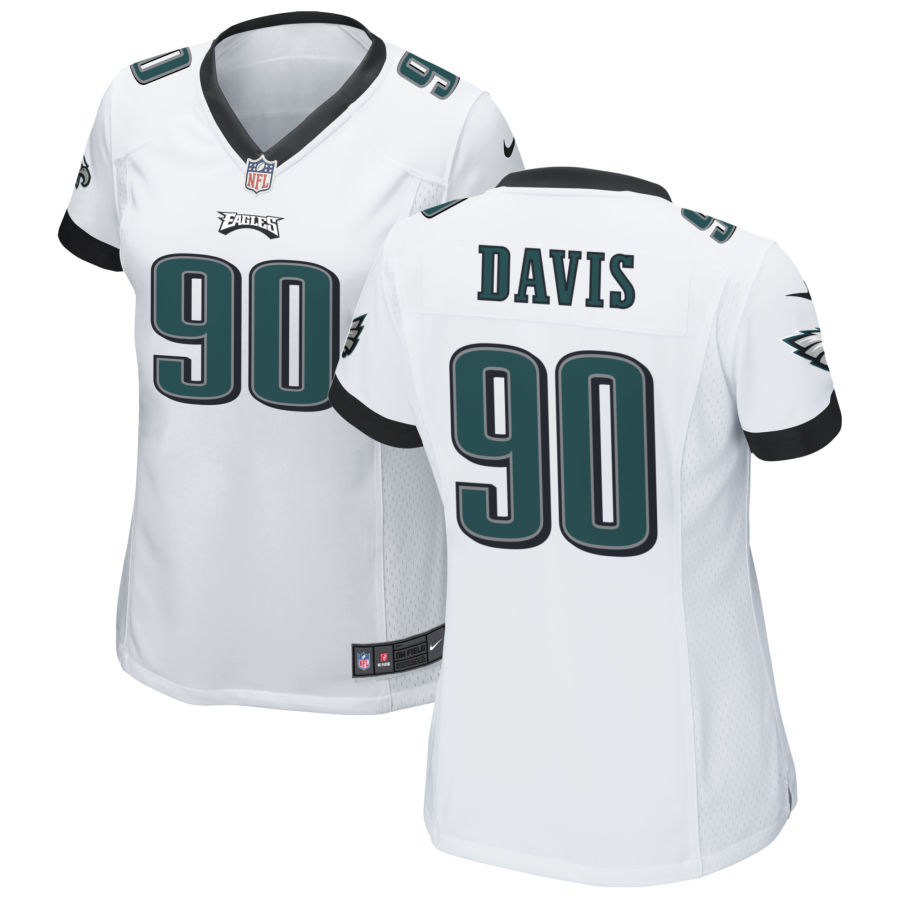 Women's Philadelphia Eagles #90 Jordan Davis Nike White Limited Jersey