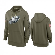 Women's Philadelphia Eagles Olive 2022 Salute to Service Performance Hoodie