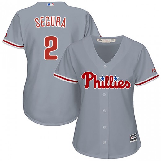 Women's Philadelphia Phillies #2 Jean Segura Grey Cool Base Jersey