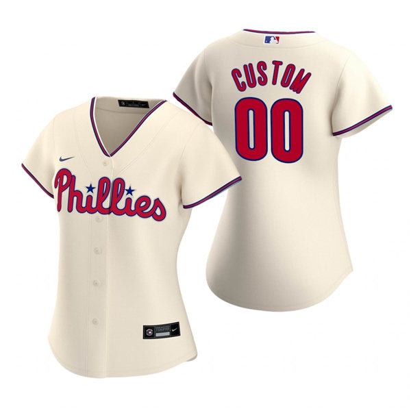 Women's Philadelphia Phillies Custom Nike Cream Alternate Cool Base Jersey