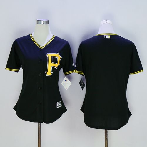 Women's Pirates Customized Black Fashion Stitched MLB Jersey