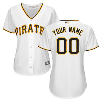 Women's Pirates Customized White Stitched MLB Jersey