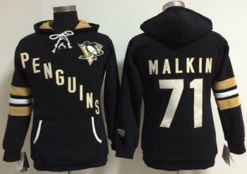 Women's Pittsburgh Penguins #71 Evgeni Malkin Black Old Time Heidi NHL Hoodie