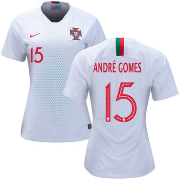 Women's Portugal #15 Andre Gomes Away Soccer Country Jersey