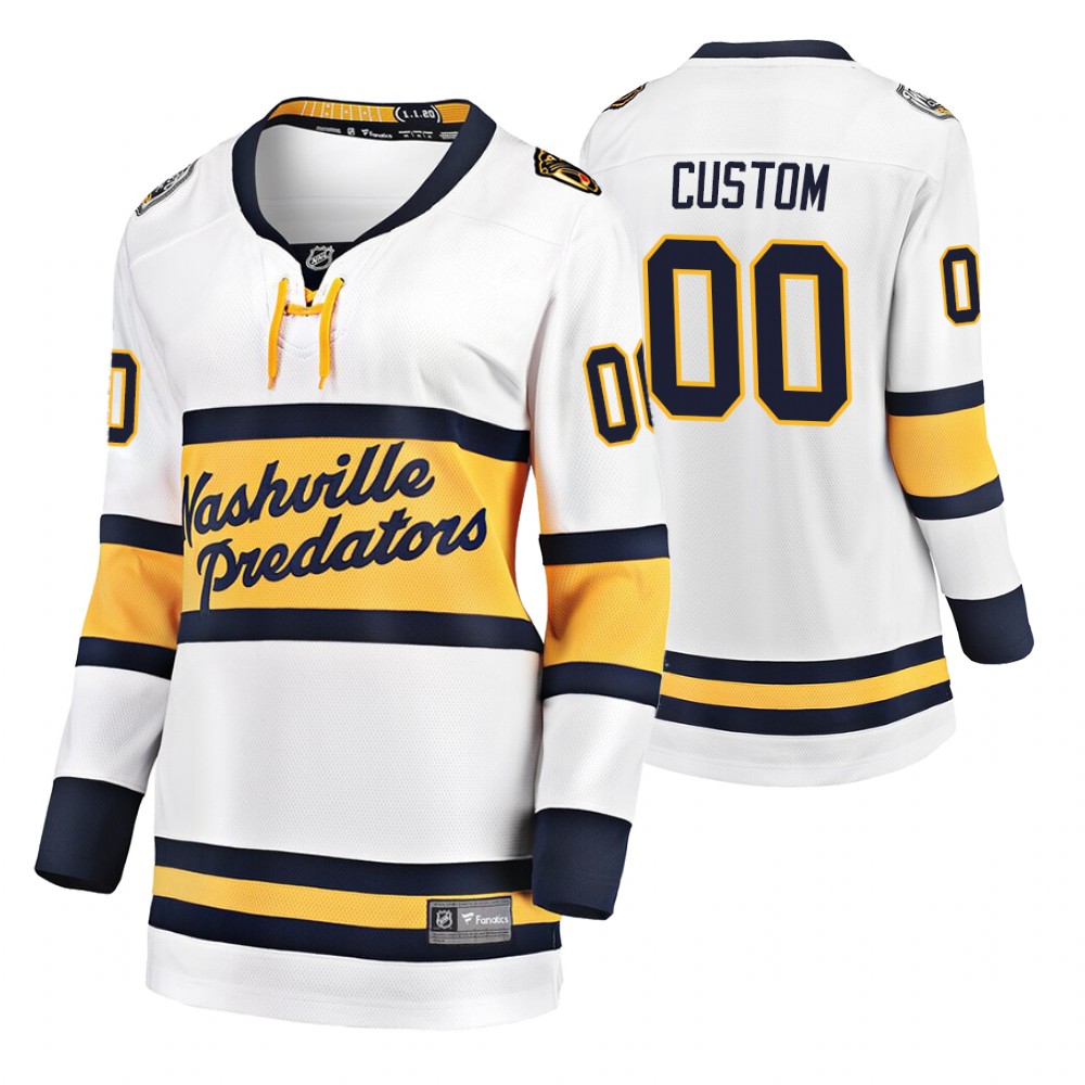 Women's Predators #00 Custom 2020 Winter Classic Jersey - White