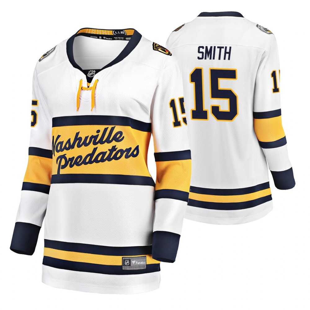 Women's Predators #15 Craig Smith 2020 Winter Classic Jersey - White