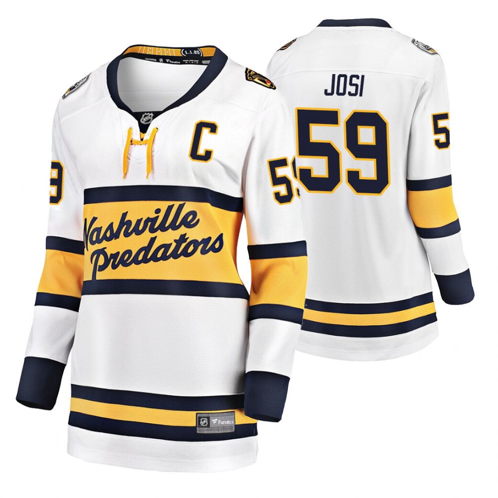 Women's Predators #59 Roman Josi 2020 Winter Classic Jersey - White