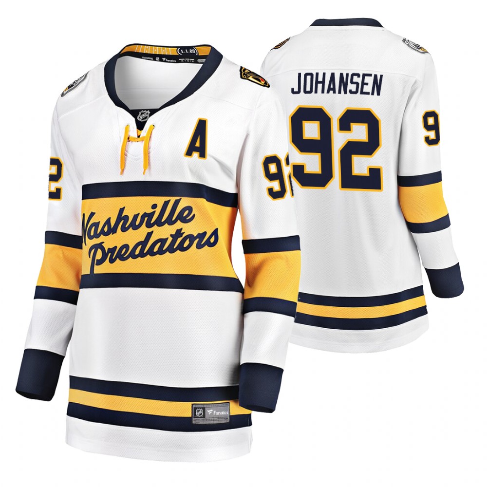 Women's Predators #92 Ryan Johansen 2020 Winter Classic Jersey - White