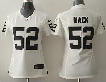 Women's Raiders #52 Khalil Mack White Elite NFL Jersey