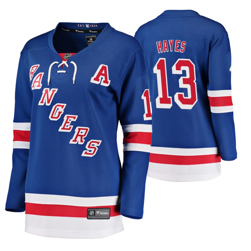 Women's Rangers #13 Kevin Hayes Fanatics Branded Home Breakaway Jersey Blue