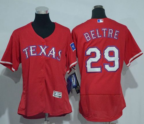 Women's Rangers #29 Adrian Beltre Red Flexbase Authentic Stitched MLB Jersey