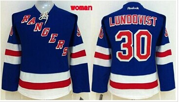 Women's Rangers #30 Henrik Lundqvist Blue Home Stitched NHL Jersey
