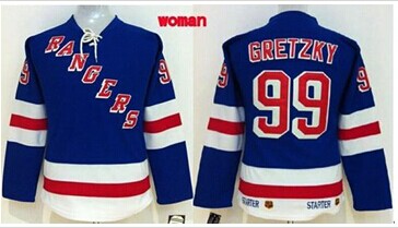 Women's Rangers #99 Wayne Gretzky Blue Home Stitched NHL Jersey