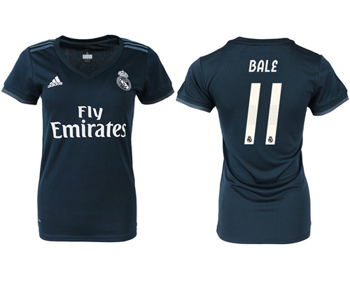 Women's Real Madrid #11 Bale Away Soccer Club Jersey