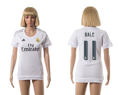 Women's Real Madrid #11 Bale Home Soccer Club Jersey