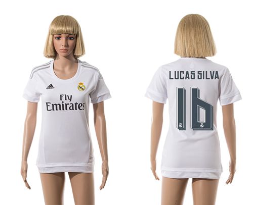 Women's Real Madrid #16 Lucas Silva Home Soccer Club Jersey