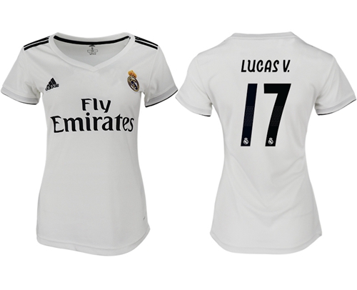 Women's Real Madrid #17 Lucas V. Home Soccer Club Jersey