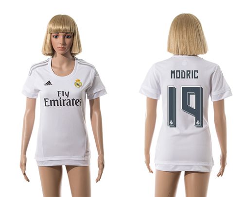 Women's Real Madrid #19 Modric Home Soccer Club Jersey