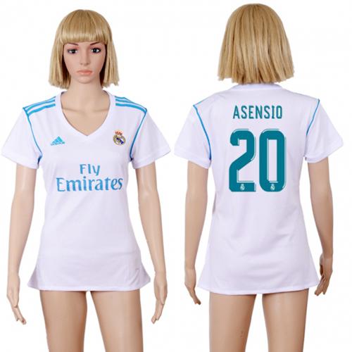 Women's Real Madrid #20 Asensio Home Soccer Club Jersey