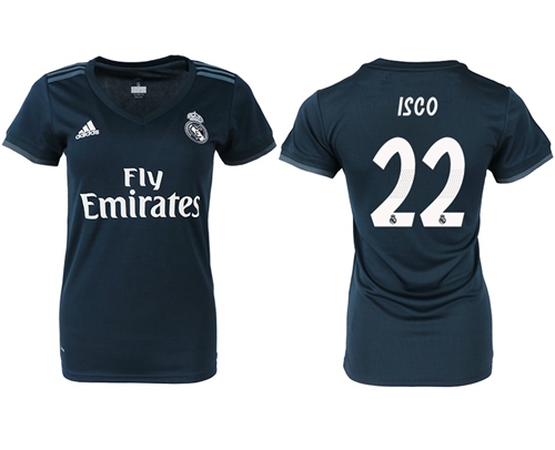 Women's Real Madrid #22 Isco Away Soccer Club Jersey