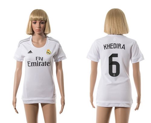 Women's Real Madrid #6 Khedira Home Soccer Club Jersey