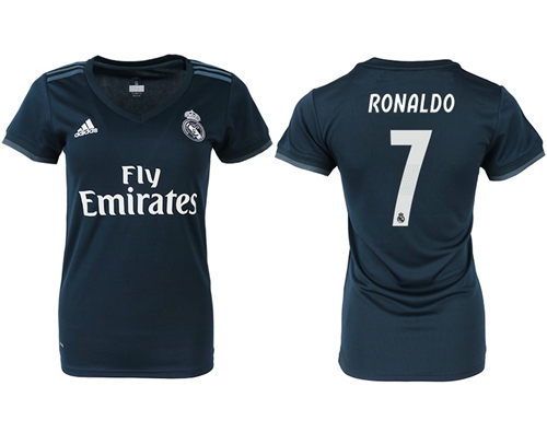 Women's Real Madrid #7 Ronaldo Away Soccer Club Jersey