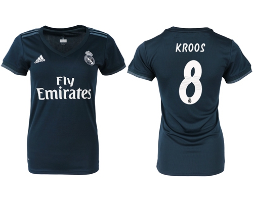 Women's Real Madrid #8 Kroos Away Soccer Club Jersey