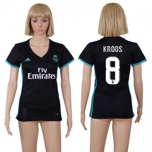 Women's Real Madrid #8 Kroos Away Soccer Club Jersey
