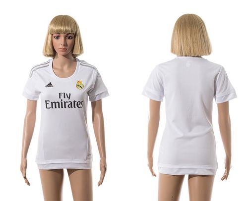 Women's Real Madrid Blank Home Soccer Club Jersey
