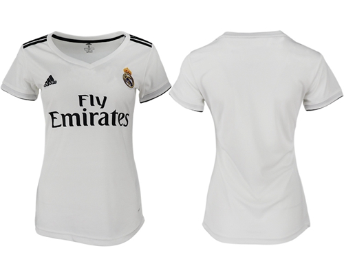 Women's Real Madrid Blank Home Soccer Club Jersey