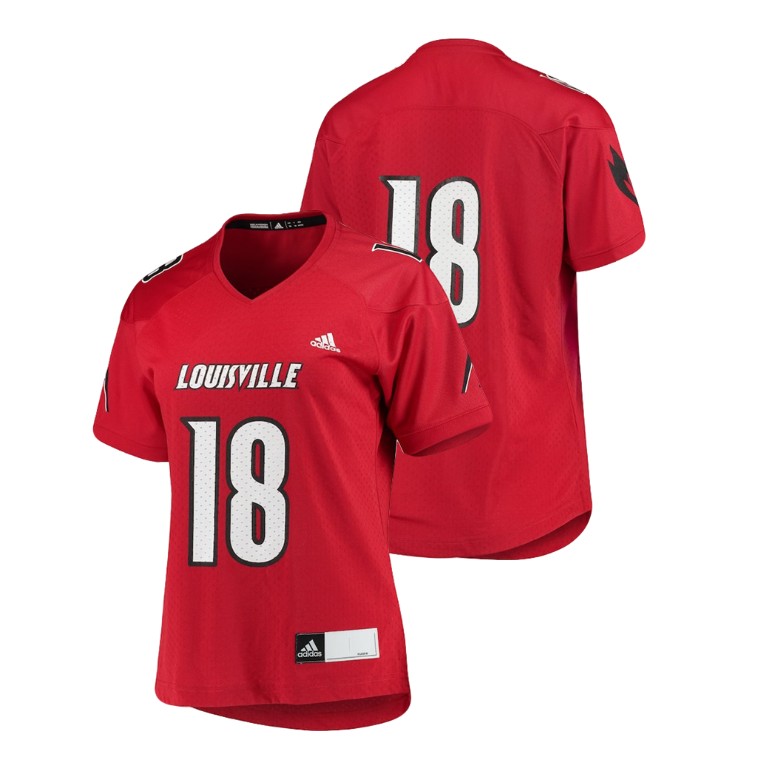 Women's Red Adidas College Football Louisville Cardinals Replica Jersey