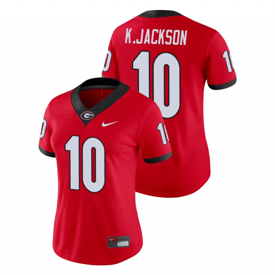Women's Red Georgia Bulldogs Kearis Jackson Game College Football Jersey