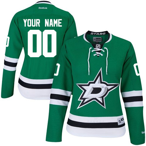 Women's Reebok Dallas Stars Customized Authentic Green Home NHL Jersey